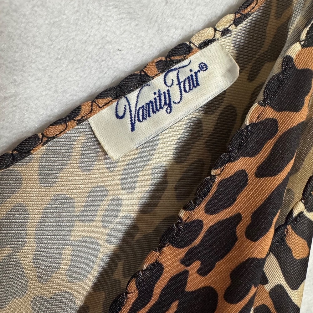 Vintage Vanity Fair Leopard Maxi Slip Dress Size M Nightgown Lingerie Mob Wife - Picture 3 of 16